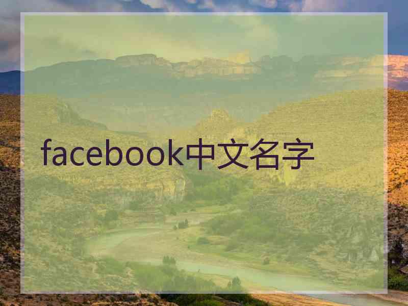 facebook中文名字