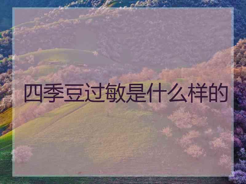 四季豆过敏是什么样的