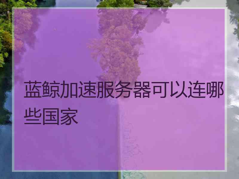 蓝鲸加速服务器可以连哪些国家