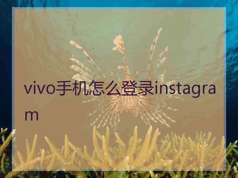 vivo手机怎么登录instagram