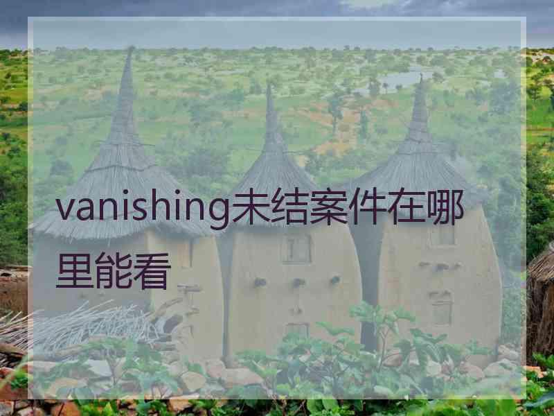 vanishing未结案件在哪里能看