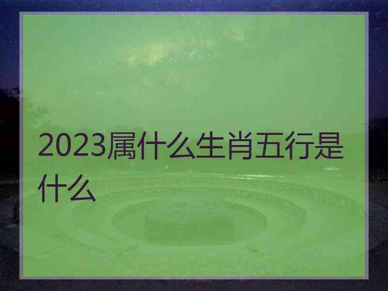 2023属什么生肖五行是什么