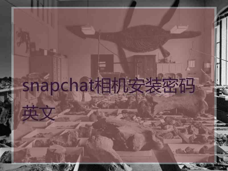 snapchat相机安装密码英文