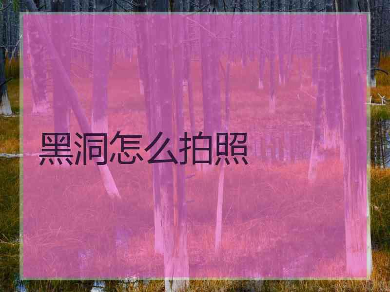 黑洞怎么拍照