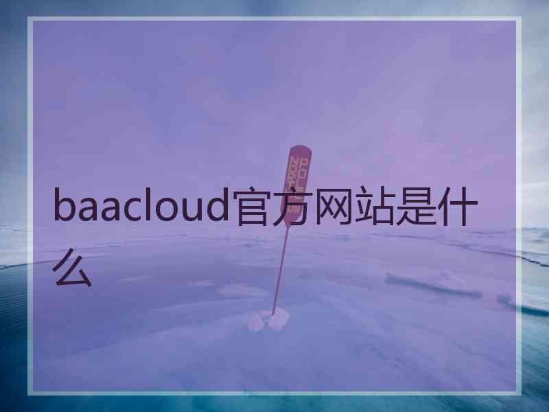 baacloud官方网站是什么