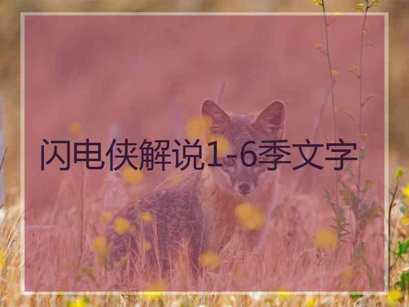 闪电侠解说1-6季文字