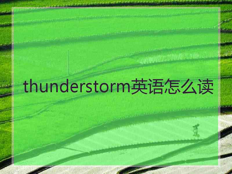 thunderstorm英语怎么读