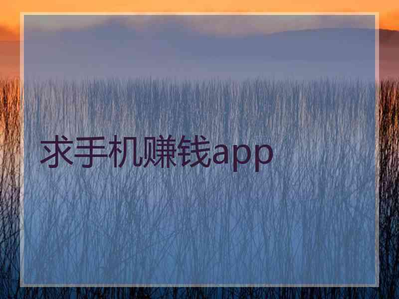 求手机赚钱app