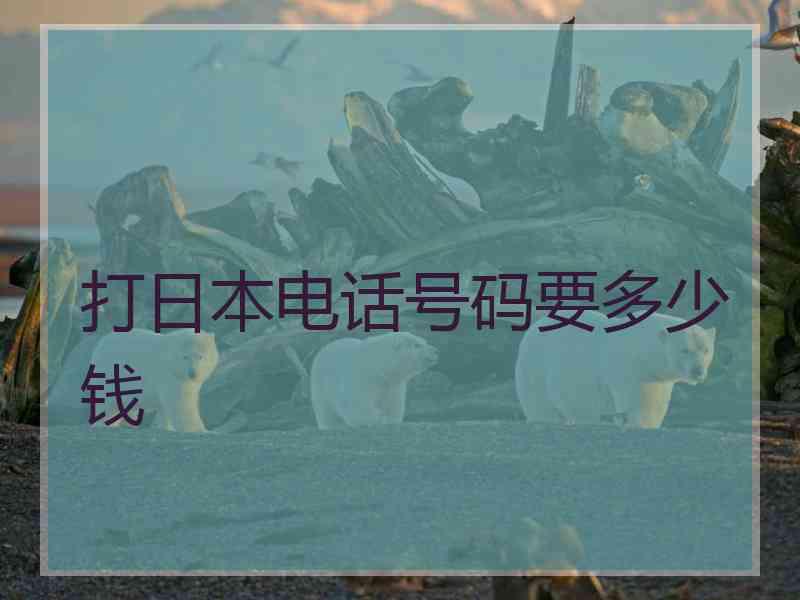 打日本电话号码要多少钱