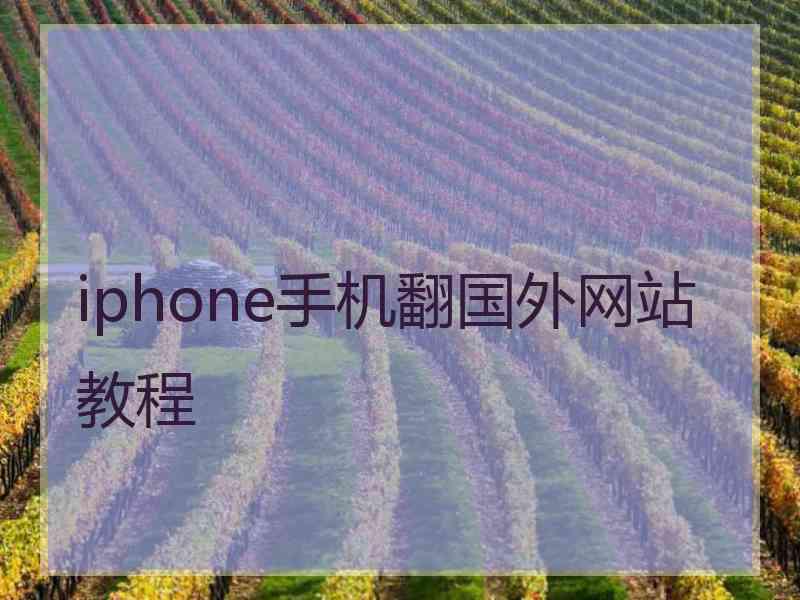 iphone手机翻国外网站教程