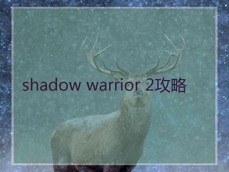 shadow warrior 2攻略