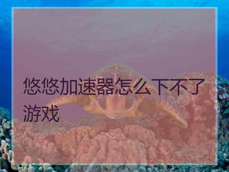 悠悠加速器怎么下不了游戏