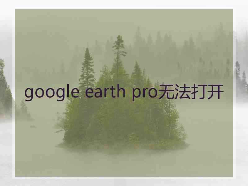 google earth pro无法打开