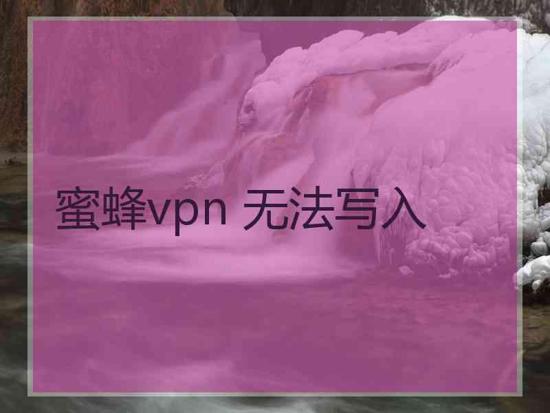 蜜蜂vpn 无法写入