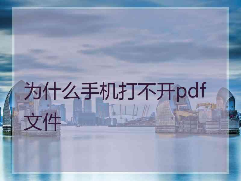 为什么手机打不开pdf文件