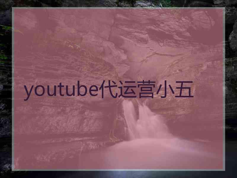 youtube代运营小五