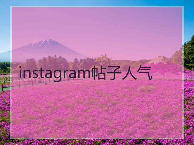 instagram帖子人气