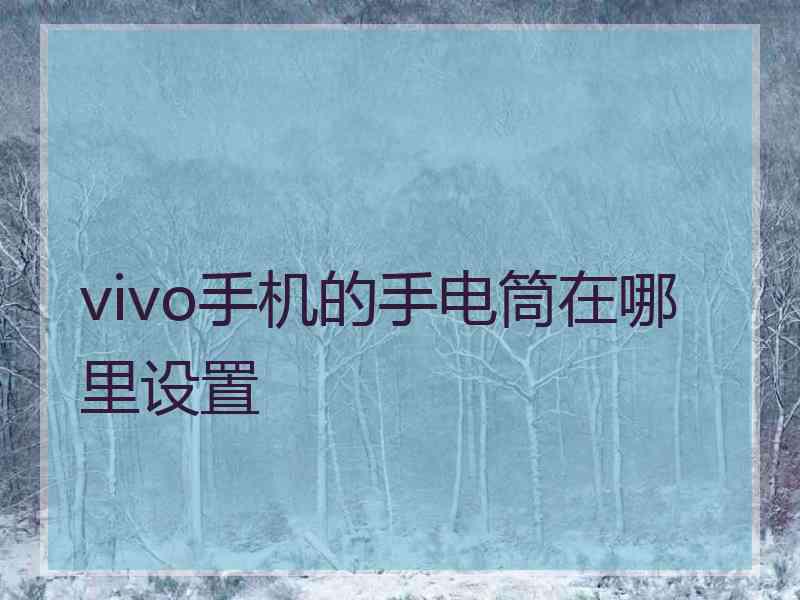 vivo手机的手电筒在哪里设置