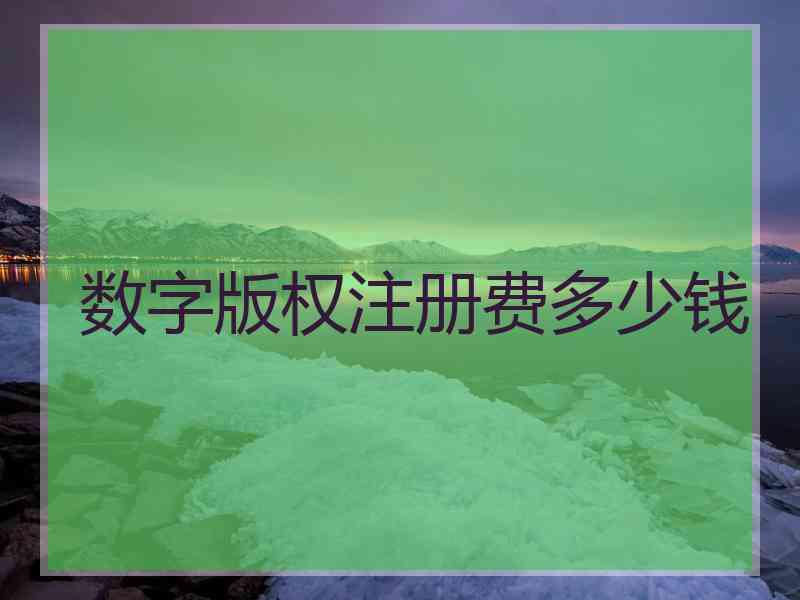 数字版权注册费多少钱