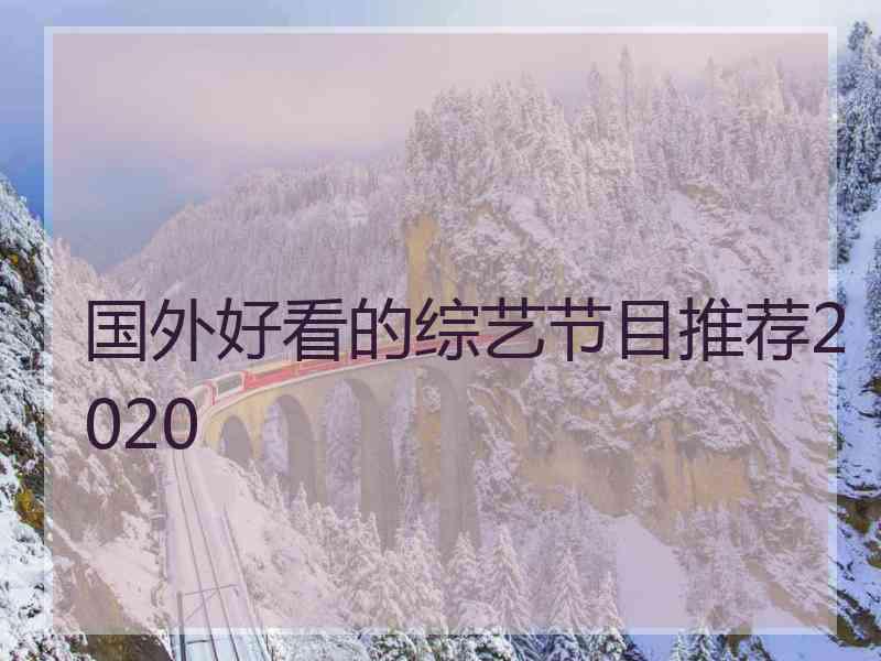 国外好看的综艺节目推荐2020