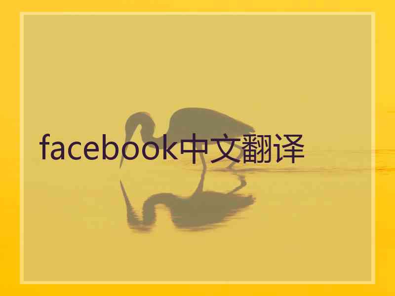 facebook中文翻译