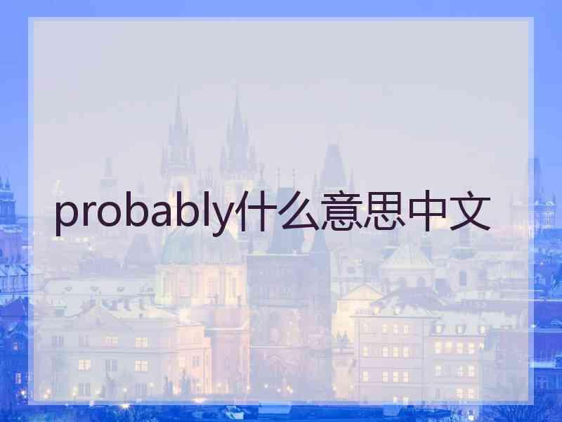 probably什么意思中文