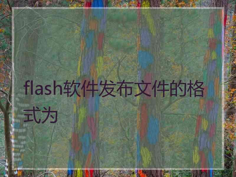 flash软件发布文件的格式为