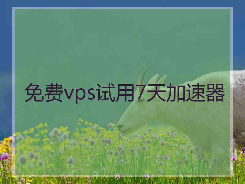 免费vps试用7天加速器