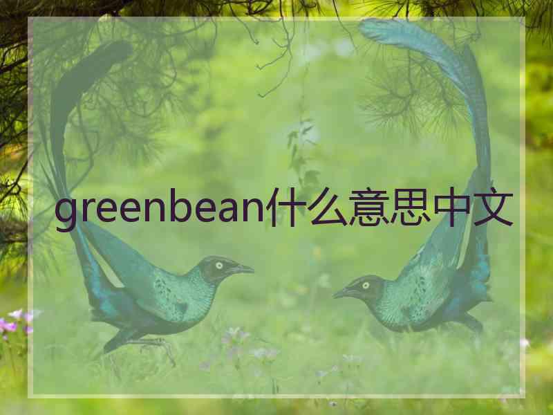 greenbean什么意思中文