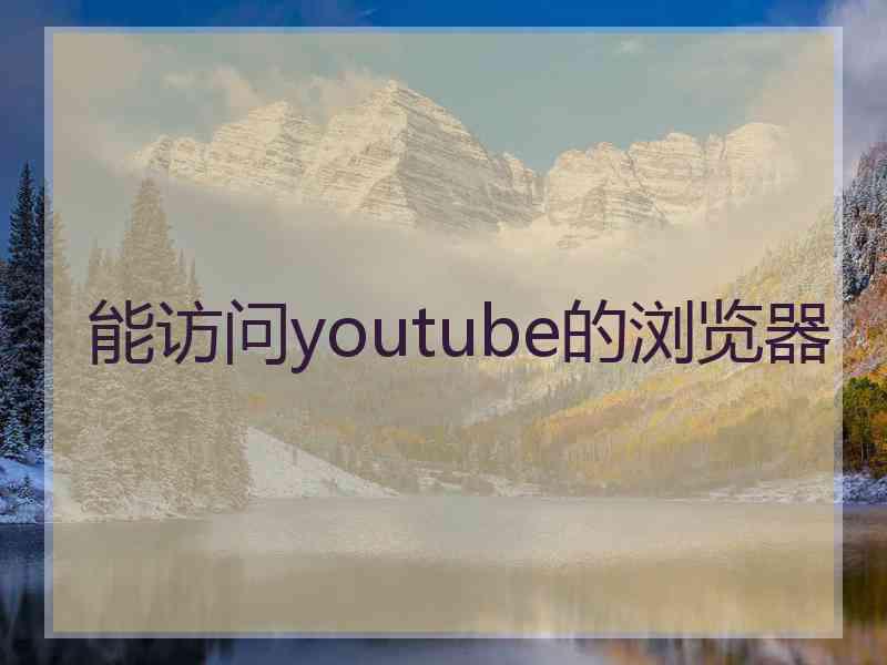 能访问youtube的浏览器